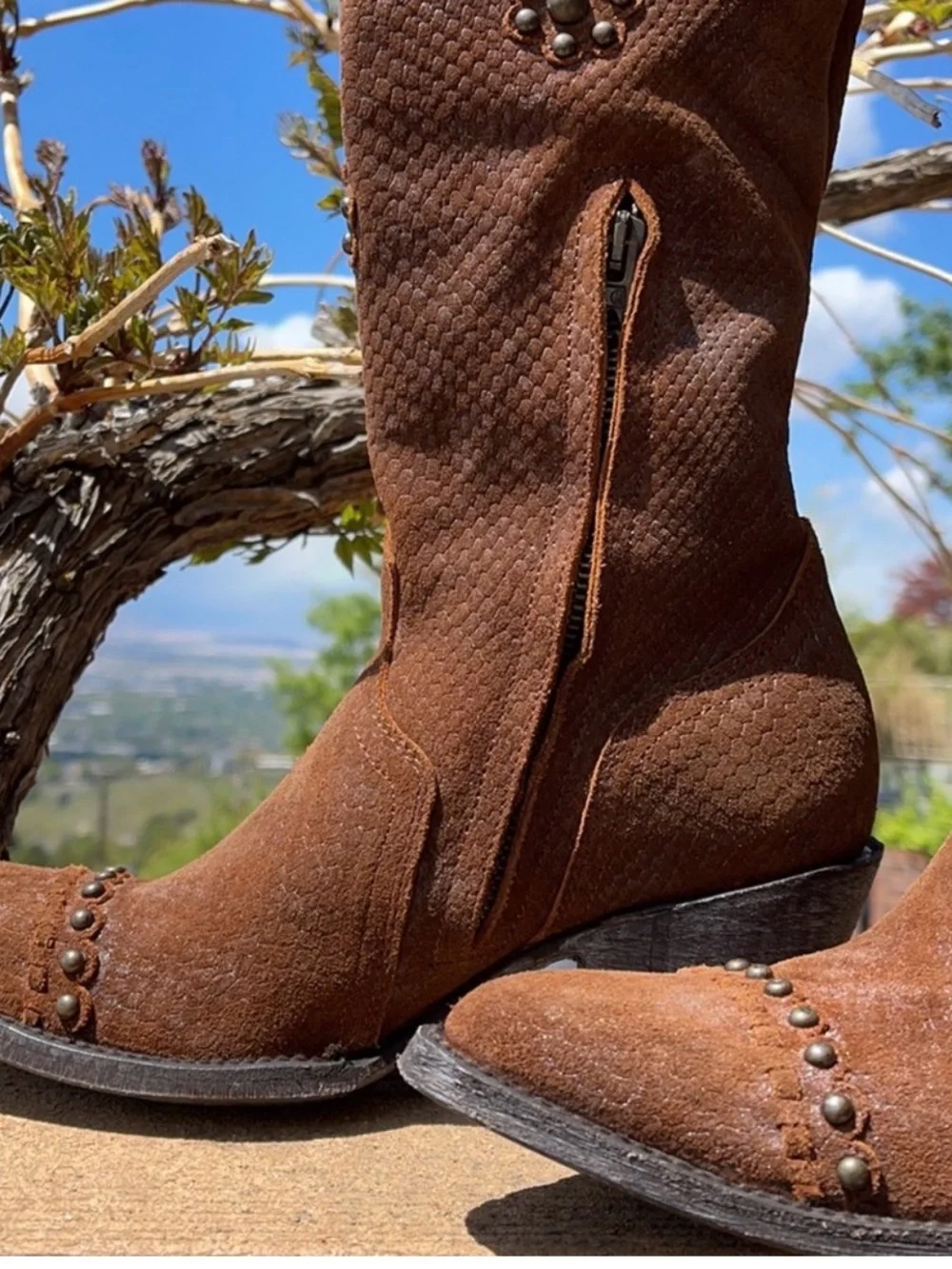 Old Gringo Brown Studded Over-the-Knee Boots